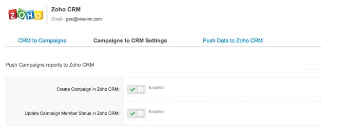 Zoho CRM Integration with Zoho Campaigns