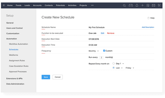 zoho crm features