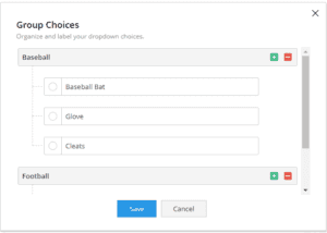 Zoho forms options