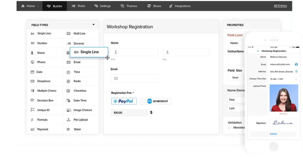 Zoho Forms Homepage