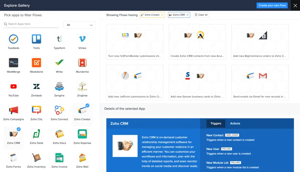 Zoho flow gallery