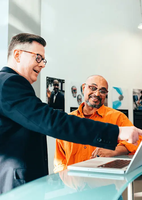 people meeting with laptop