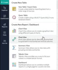 ZBrains Zoho Create Table Screenshot